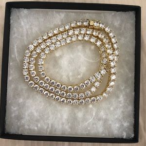 Gold Plated CZ Stones Tennis Necklace